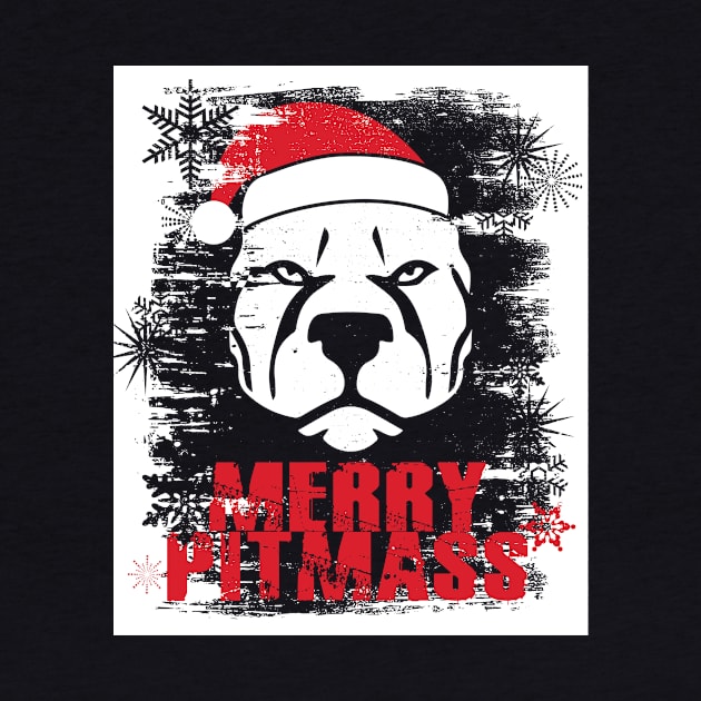 'Merry Pitmas' Funny Christmas Pitbull by ourwackyhome